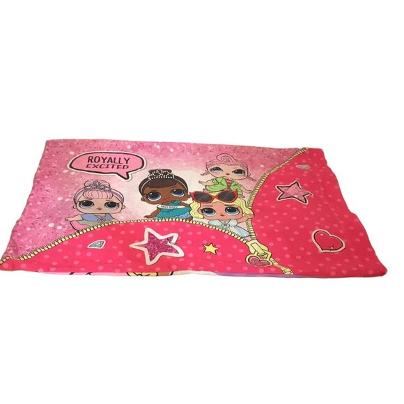 LOL Surprise Pink Cartoon Characters Pillowcase Royally Excited Double Sided - Picture 5 of 11